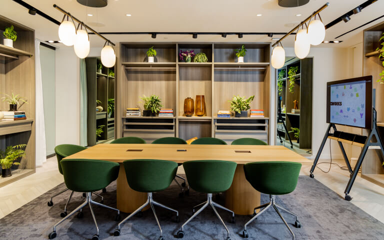 A conference room within a SaksWorks space