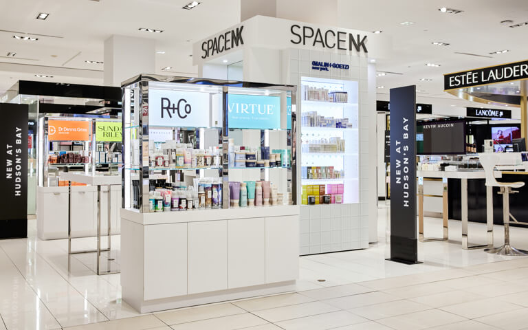 Space NK Booth at Hudson's Bay Retail Locations